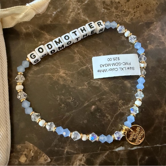Little Words Project Godmother Bracelet - Blue and White - Picture 2 of 4